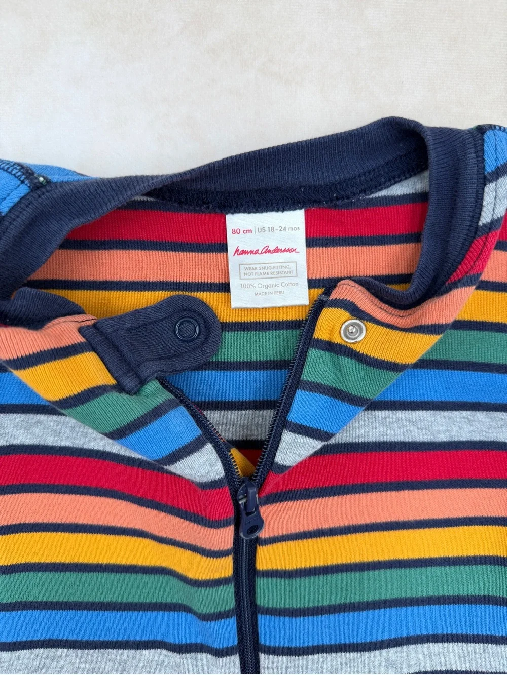 Hanna Andersson Colorful Striped Zippy Sleeper 80